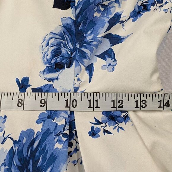 Trixxi Dress Womens 9 1950's Fit & Flare Blue Floral Pin-up Rockabilly Retro - Picture 9 of 15